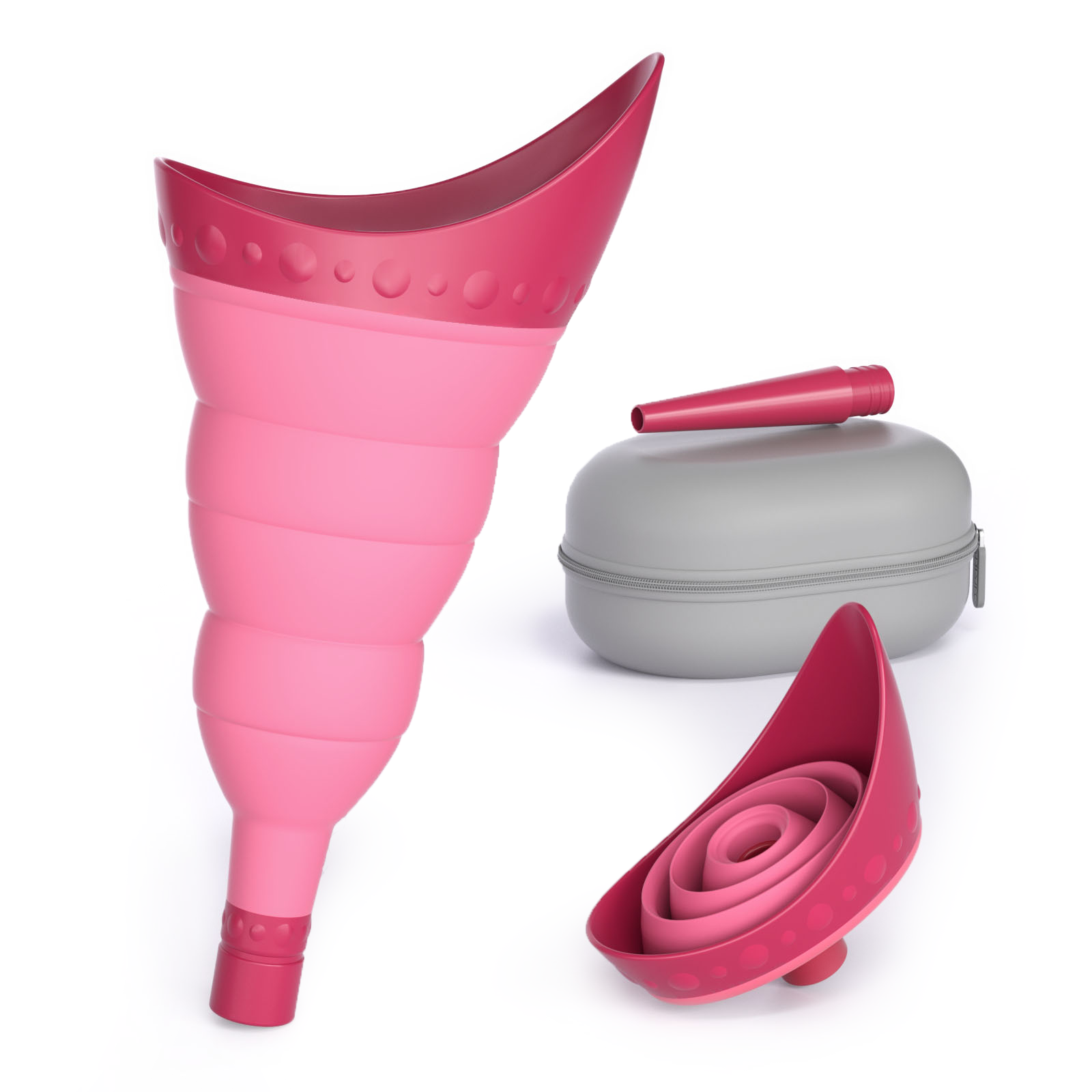 TRIPTIPS Pee Conch Foldable Female Urinal Device Portable Urinal for Women Pee Funnel for Women Travel, She Pee Cup for Women, Stand to Pee Reusable Womens Urinal Funnel with Tube and Case