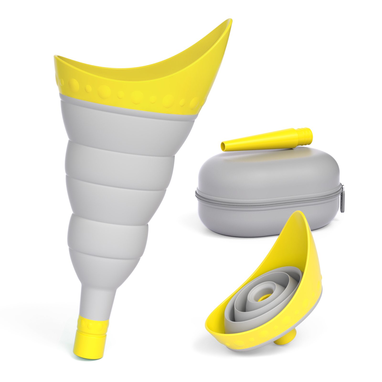 TRIPTIPS Pee Conch Foldable Female Urinal Device Portable Urinal for Women Pee Funnel for Women Travel, She Pee Cup for Women, Stand to Pee Reusable Womens Urinal Funnel with Tube and Case