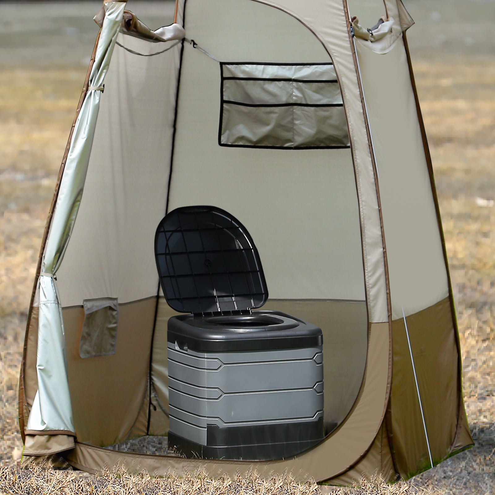 TRIPTIPS Updated Portable Potty for Camping Extra Large Folding Camping Toilet Portable Toilet for Adults Car Toilet Camp Toilet Outdoor Toilet for Boat/Hiking/Long Trips/Beach