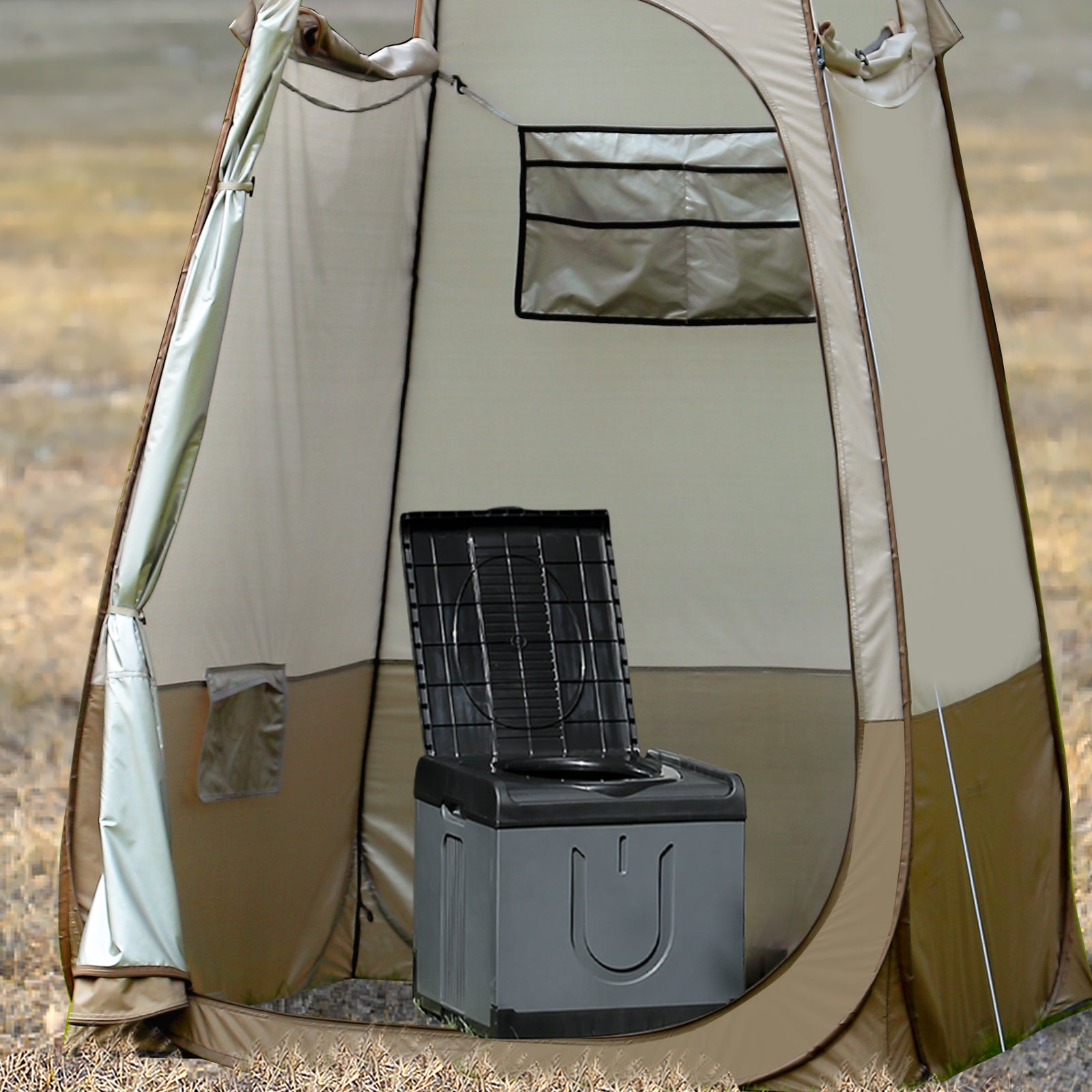 TRIPTIPS Updated Portable Potty for Camping Extra Large Folding Camping Toilet Portable Toilet for Adults Car Toilet Camp Toilet Outdoor Toilet for Boat/Hiking/Long Trips/Beach
