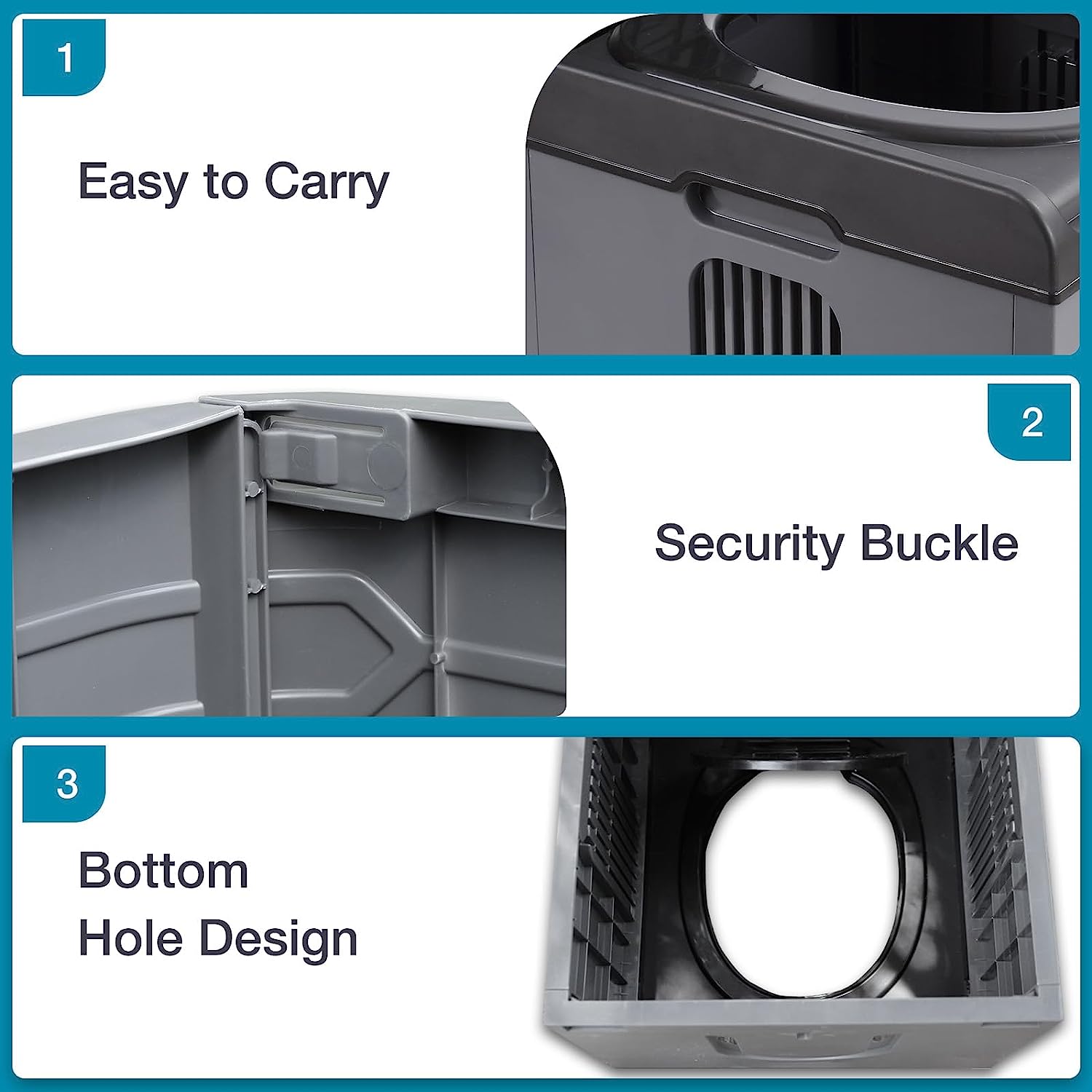 TRIPTIPS Updated Portable Potty for Camping Extra Large Folding Camping Toilet Portable Toilet for Adults Car Toilet Camp Toilet Outdoor Toilet for Boat/Hiking/Long Trips/Beach