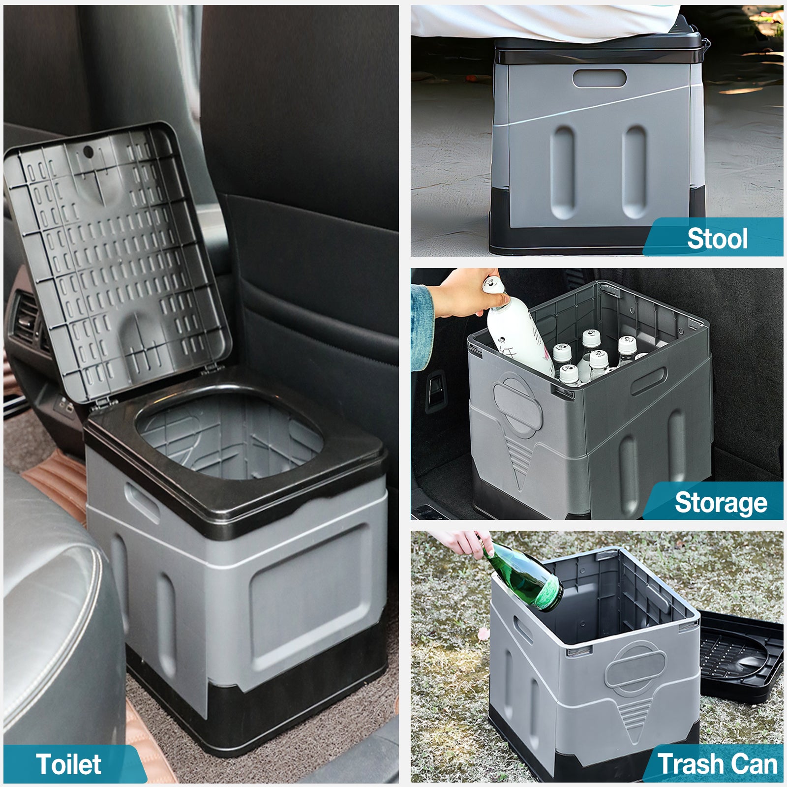 TRIPTIPS Portable Potty for Camping Folding Travel Toilet Camping Toilet Portable Toilet for Adults Car Toilet Camp Toilet Outdoor Toilet for Boat/Hiking/Long Trips/Beach