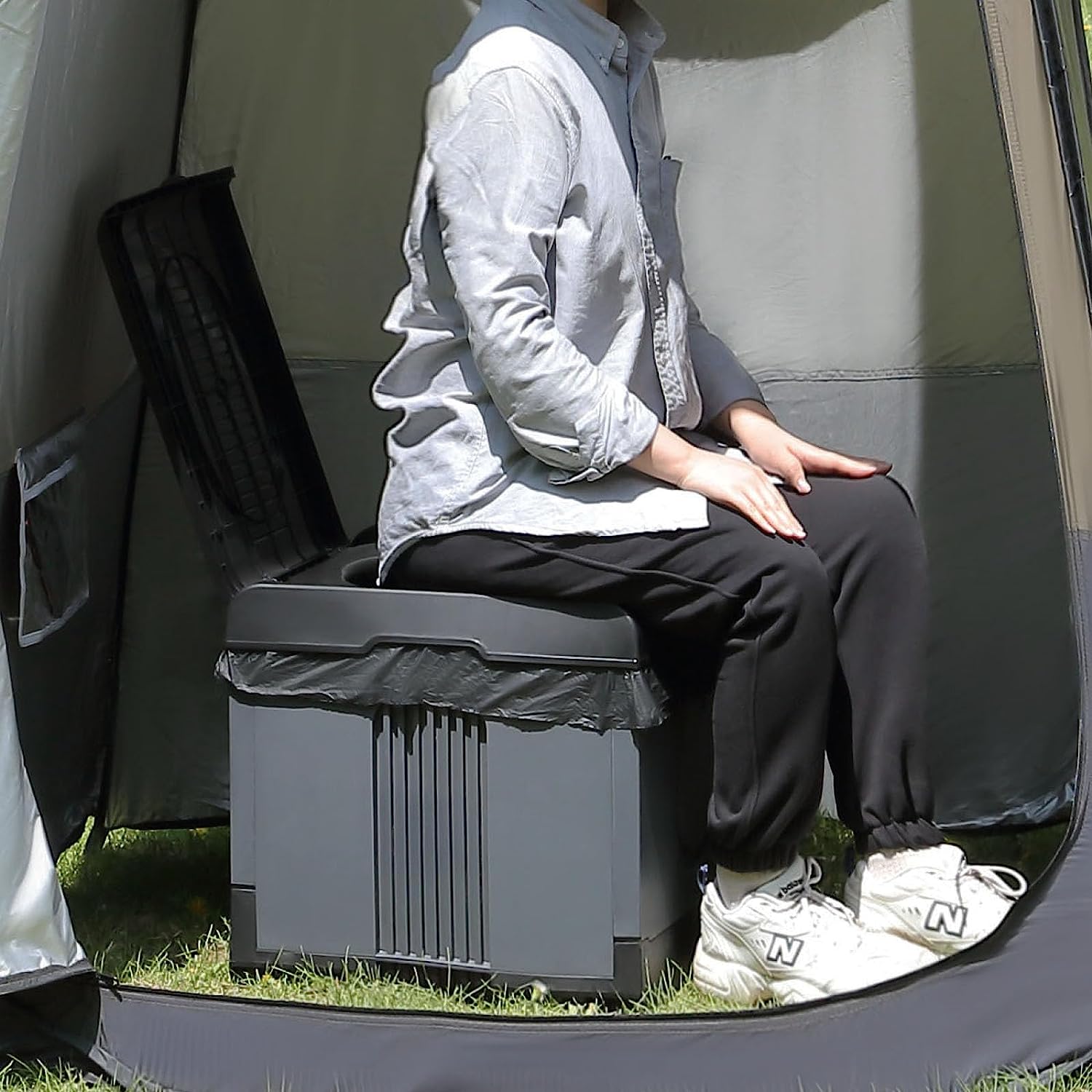 TRIPTIPS Updated Portable Potty for Camping Extra Large Folding Camping Toilet Portable Toilet for Adults Car Toilet Camp Toilet Outdoor Toilet for Boat/Hiking/Long Trips/Beach