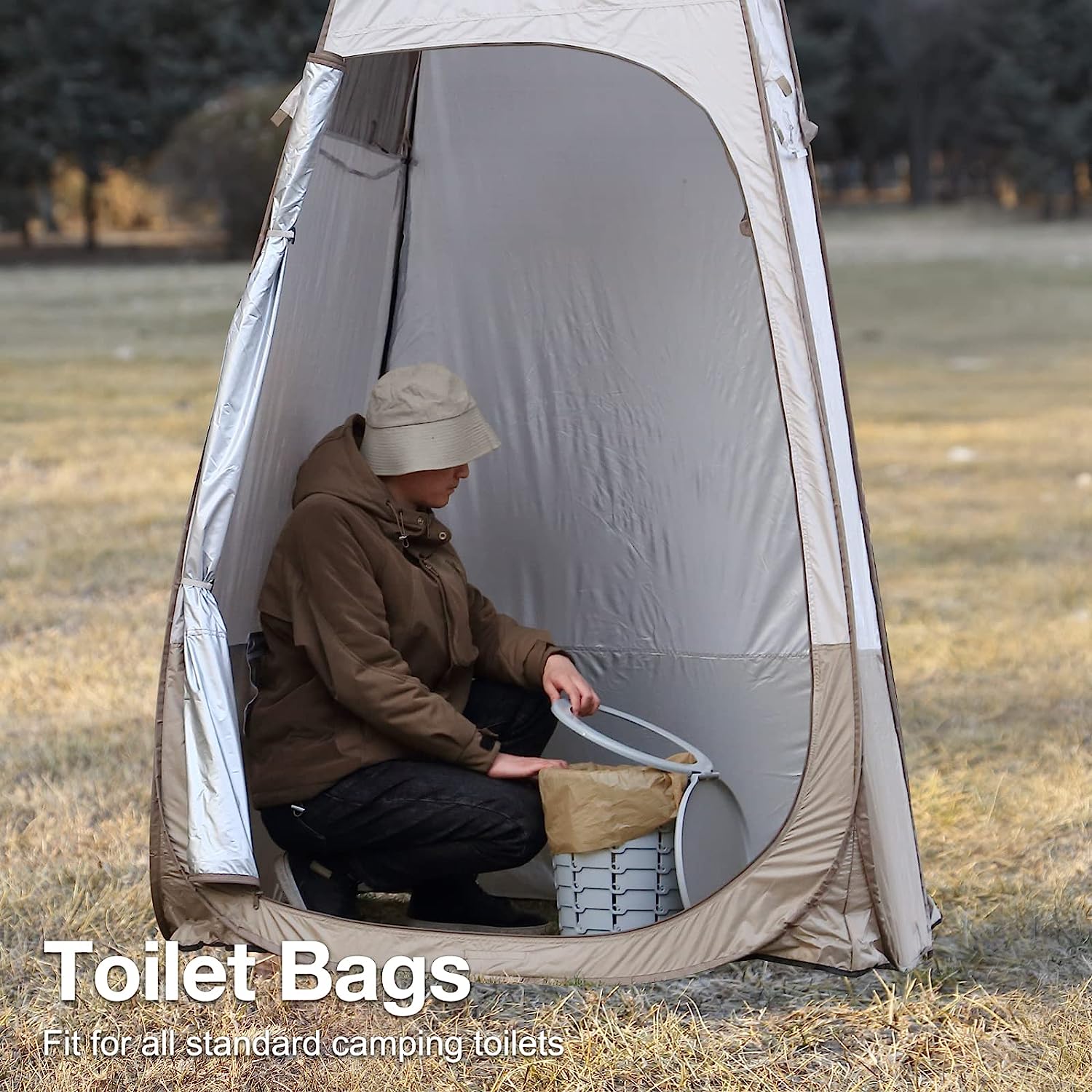 TRIPTIPS Outdoor 8 gallon Compostable Trash Bags 40 Count Biodegradable Garbage Bags 100% Compostable Bags for 5 Gallon Bucket