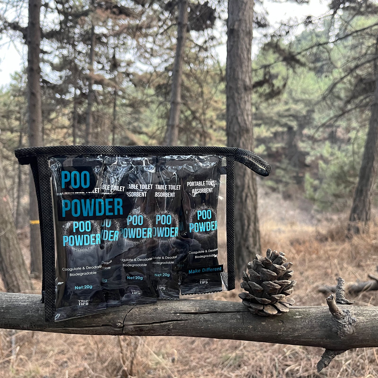 Poo Powder for Portable Toilet 20g /Pack, Camping Toilet Chemicals Quick Super Absorb, Eco Gel for Portable Toilet Chemicals Deodorant, Poop Gel Camping, Pee Gel for Camping Portable Toilet Gel 20 Pcs