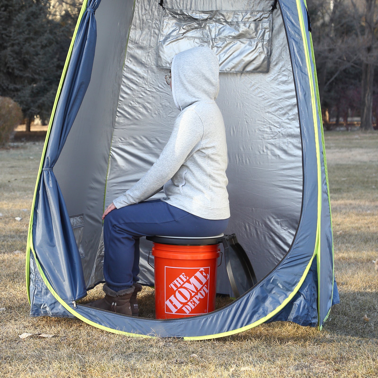 TRIPTIPS Bucket Toilet Seat with Soft Cushion, 5 Gallon Bucket Toilet Seat with 270°Rotatable Lid,XL Portable Toilet Seat for 5 Gal Bucket,Luggable Loo Camping Toilet Seat for Adults and Kids