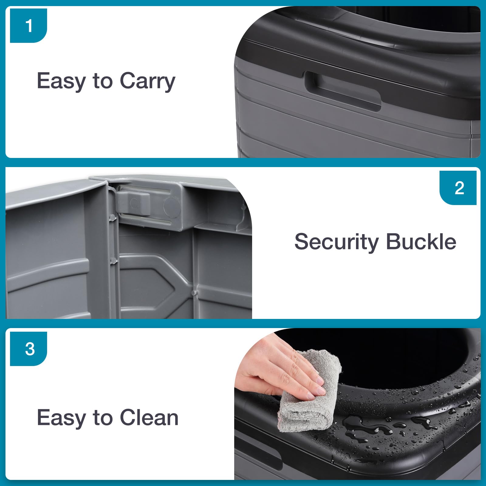 TRIPTIPS Updated Portable Potty for Camping Extra Large Folding Camping Toilet Portable Toilet for Adults Car Toilet Camp Toilet Outdoor Toilet for Boat/Hiking/Long Trips/Beach