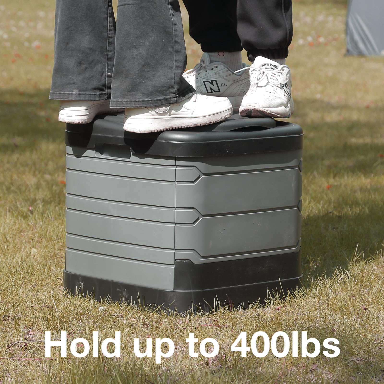 TRIPTIPS Updated Portable Potty for Camping Extra Large Folding Camping Toilet Portable Toilet for Adults Car Toilet Camp Toilet Outdoor Toilet for Boat/Hiking/Long Trips/Beach