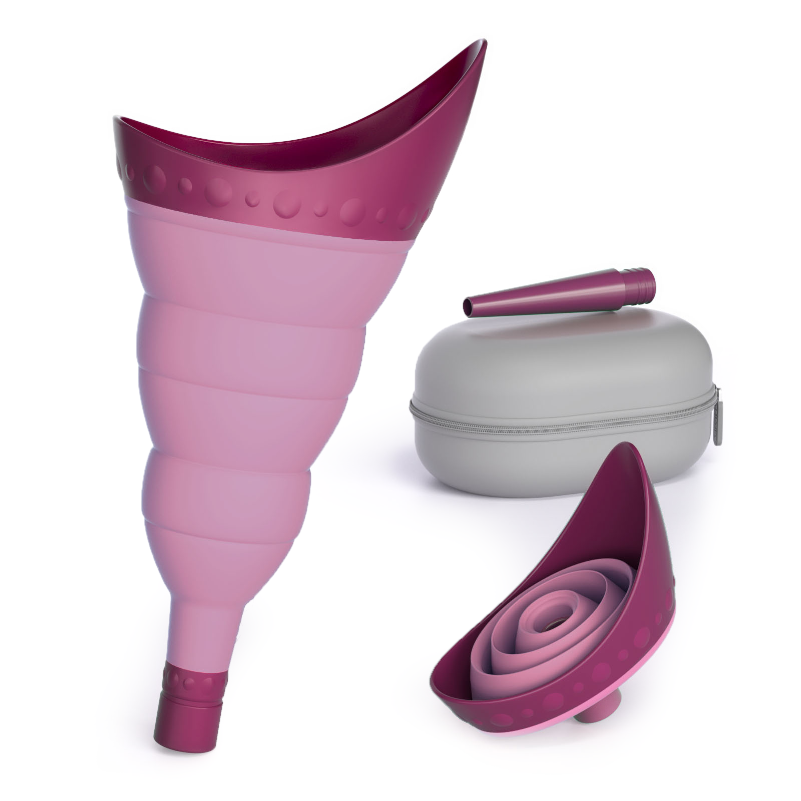 Pee Conch Foldable Female Urinal Device Portable Urinal for Women Pee Funnel for Women Travel, She Pee Cup for Women, Stand to Pee Reusable Womens Urinal Funnel with Tube and Case