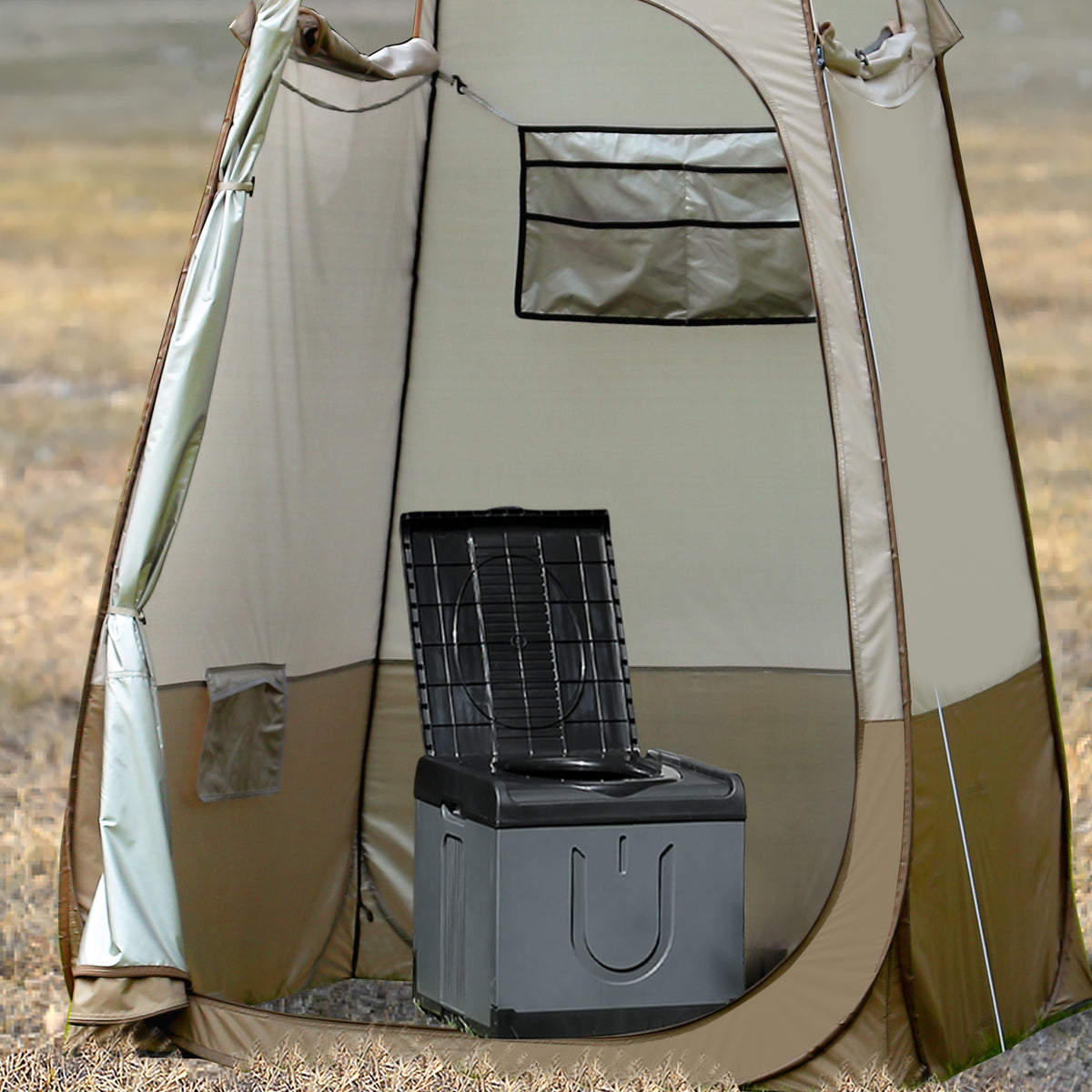 TRIPTIPS Updated Portable Potty for Camping Extra Large Folding Campin