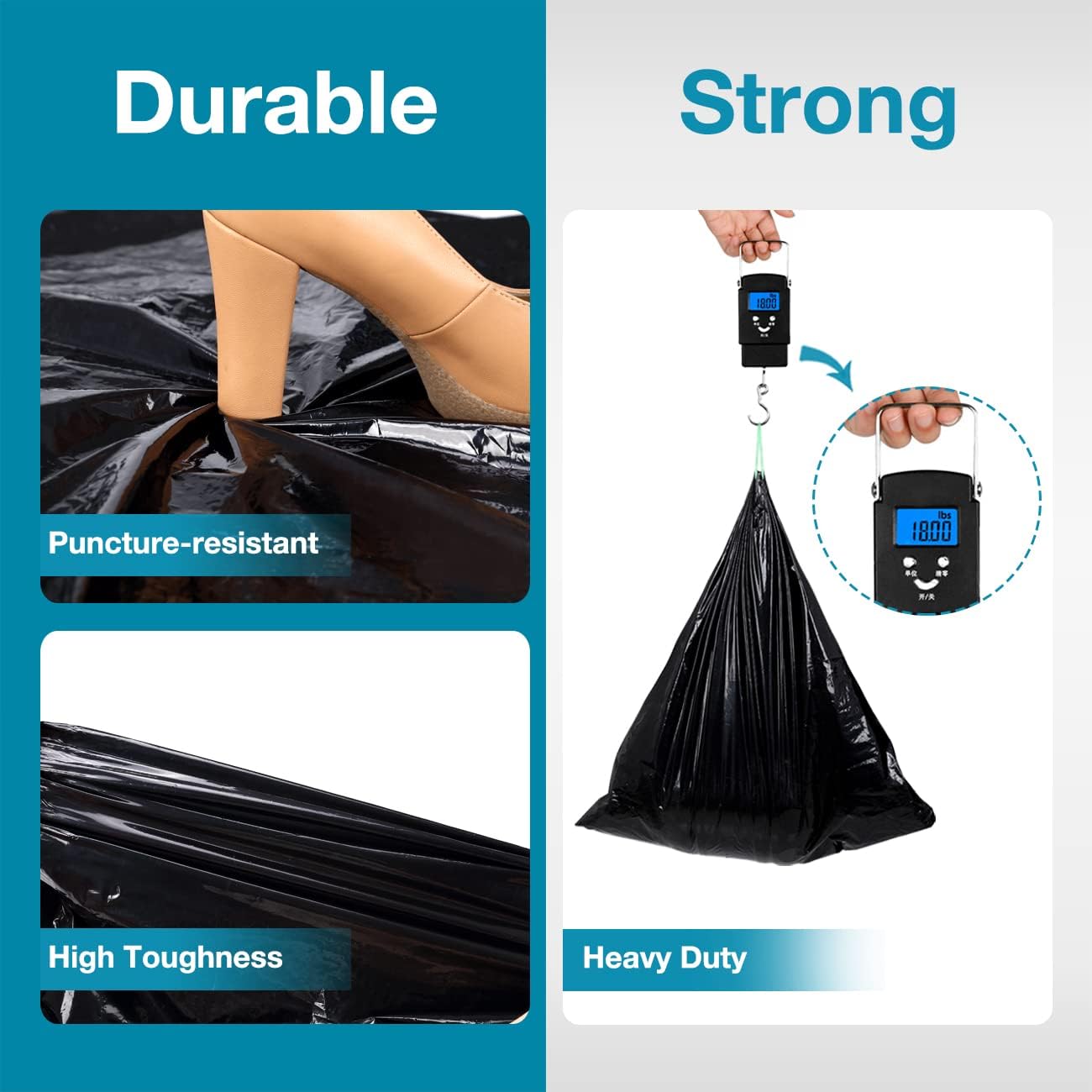 Portable Toilet Bags 100% Compostable 8 Gallon Camping Toilet Bags Use with  6 Gallon Bucket Toilet Waste Bags, Disposable Biodegradable Camping Poop