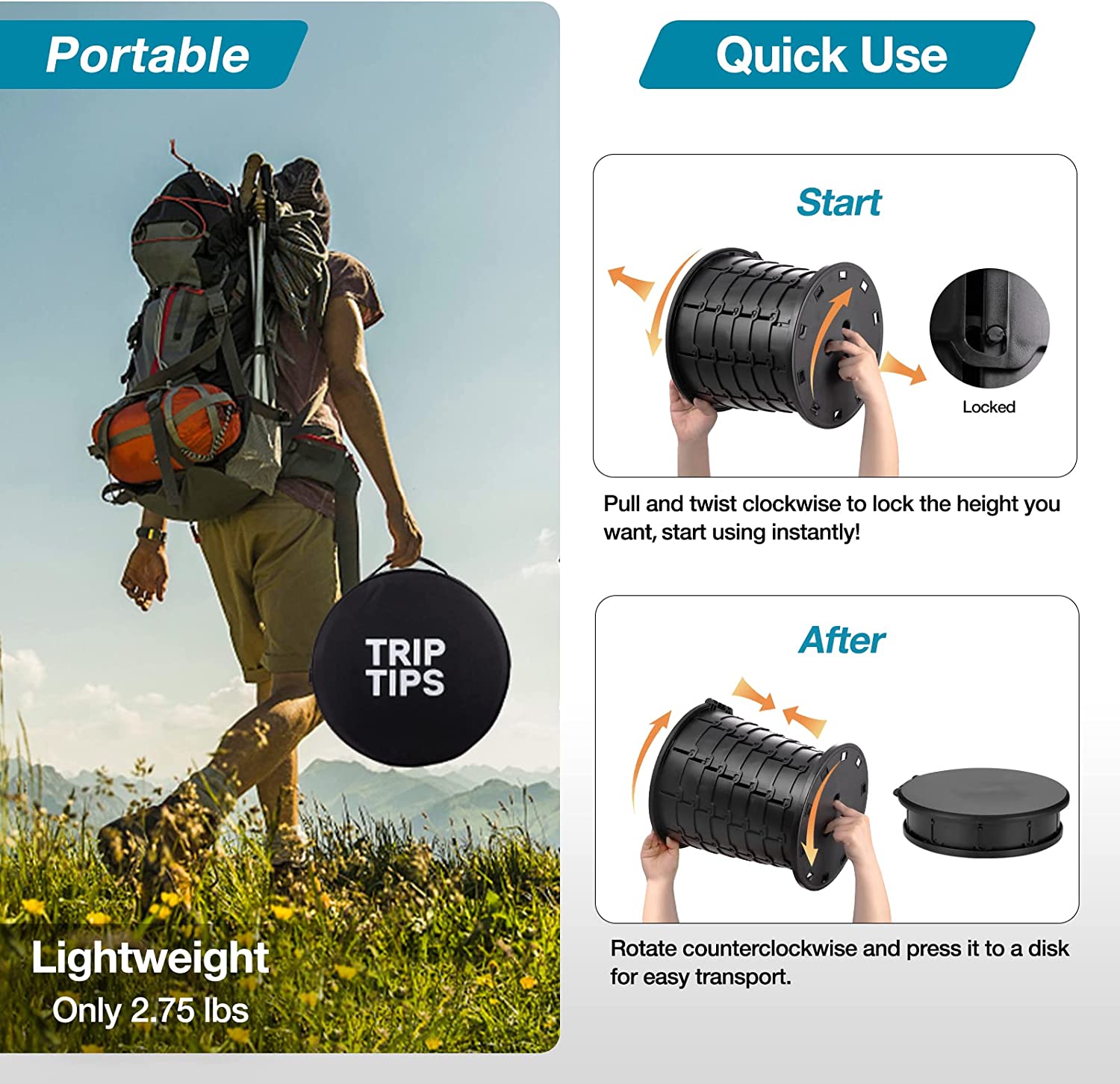 Portable backpack outlet toilet