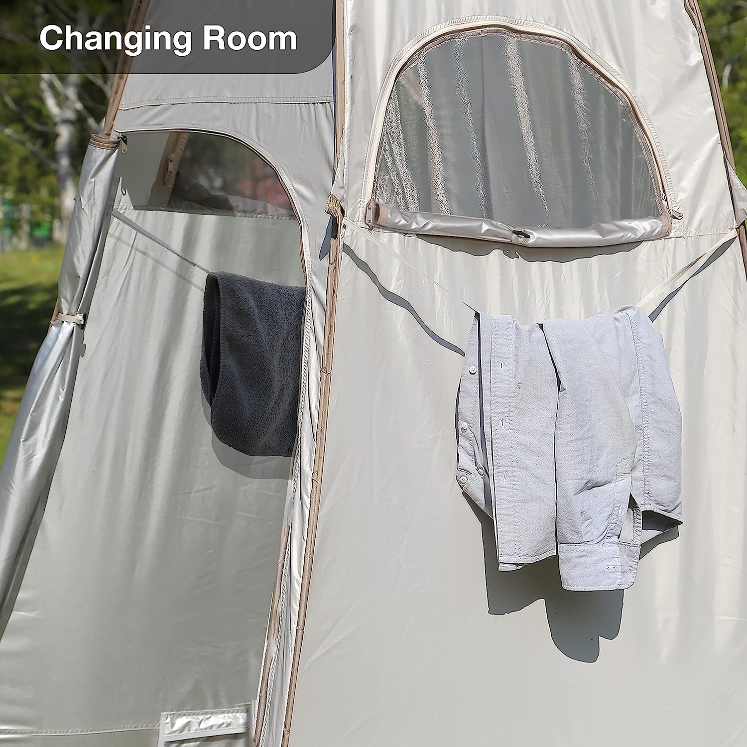TRIPTIPS Pop Up Shower Tent with Floor Changing Tent with Mesh Window